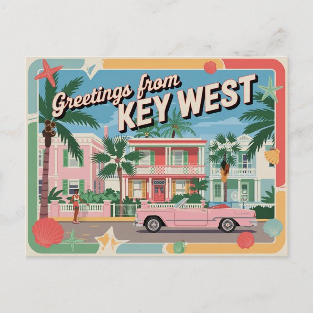 Vintage Key West Postcard | Greetings from (Front)