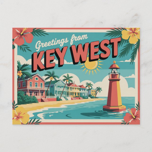 Vintage Key West Postcard | Greetings from (Front)