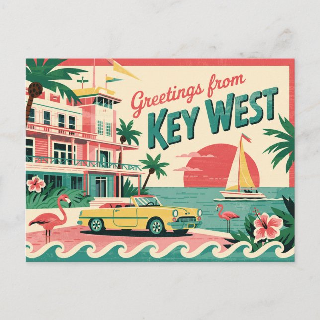 Vintage Key West Postcard | Greetings from (Front)