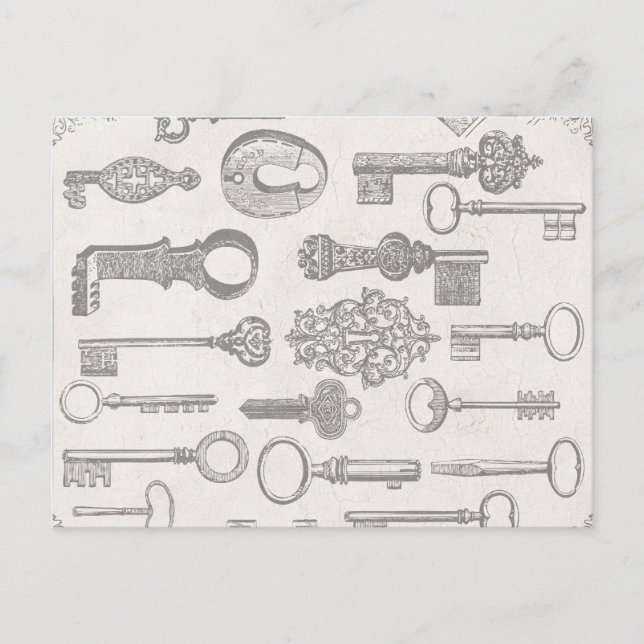 Vintage Keys Change of Address Post Card (Front)