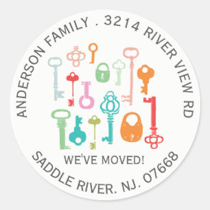 Vintage Keys   New Home Address Label Sticker