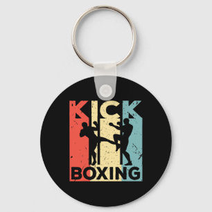 Vintage Kickboxing Tee - Martial Arts Retro Kickbo Key Ring