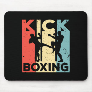 Vintage Kickboxing Tee - Martial Arts Retro Kickbo Mouse Pad