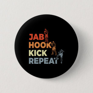 Vintage Kickboxing Terms Kickboxing Enthusiast Mar 6 Cm Round Badge