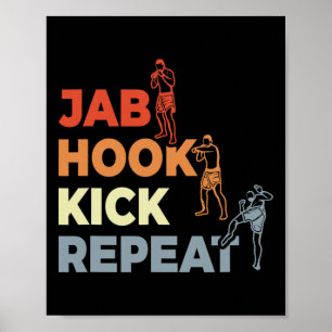 Vintage Kickboxing Terms Kickboxing Enthusiast Mar Poster