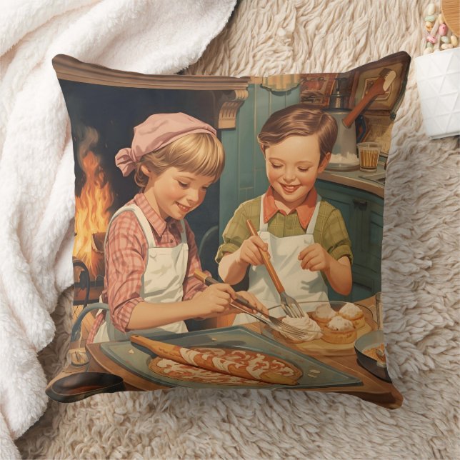 Vintage Kids Cooking Cushion (Blanket)