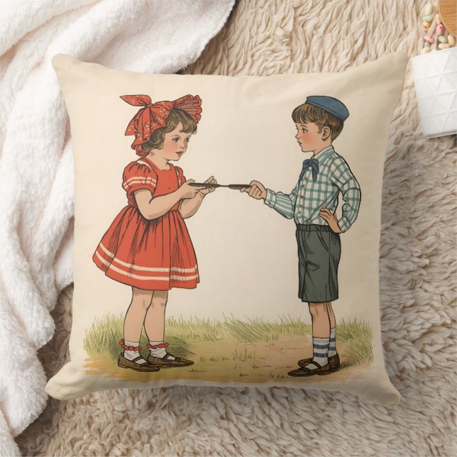 Vintage Kids  Cushion (Blanket)