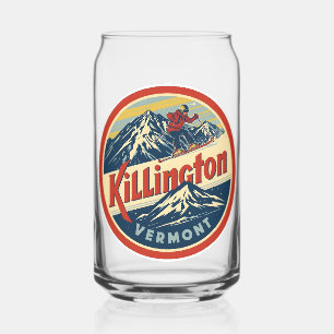 Vintage KILLINGTON Vermont Ski resort mountains  Can Glass