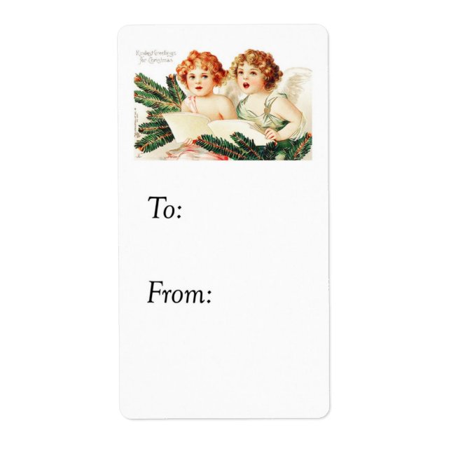 Vintage Kindest Christmas Greetings Gift Tag (Front)