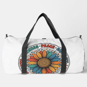 Vintage Kindness Peace Equality Flower Shirt_1 Duffle Bag
