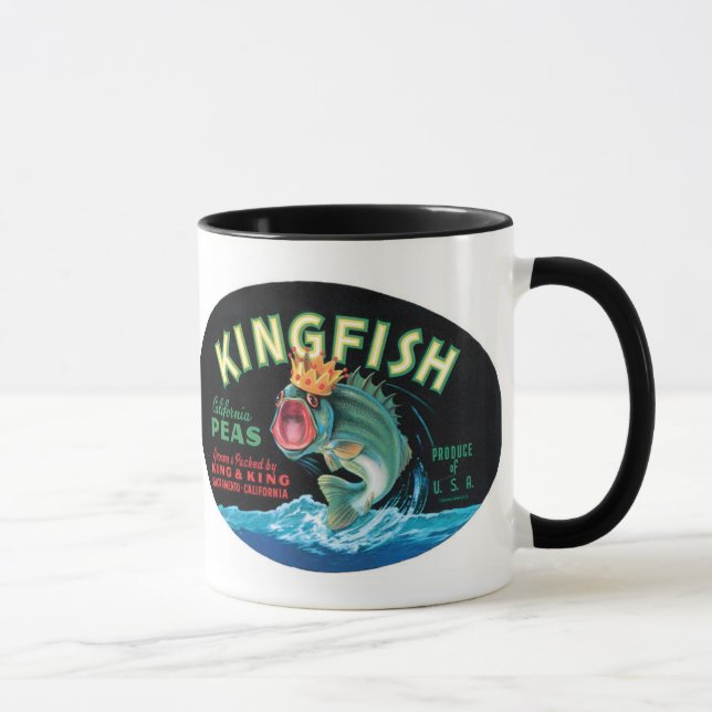 Vintage Kingfish Peas Label - Mug (Right)