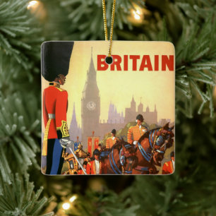 Vintage King's British Royal Guard Great Britain Ceramic Tree Decoration