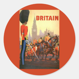 Vintage King's British Royal Guard Great Britain Classic Round Sticker