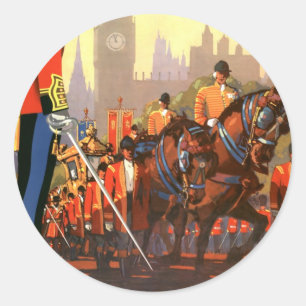 Vintage King's British Royal Guard Great Britain Classic Round Sticker