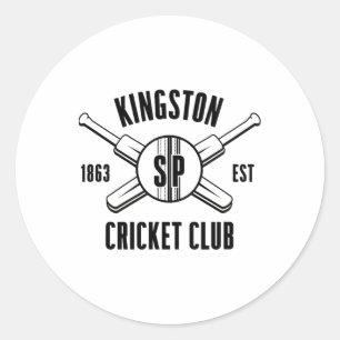 Vintage Kingston Jamaica Cricket Club Est 1863 Classic Round Sticker