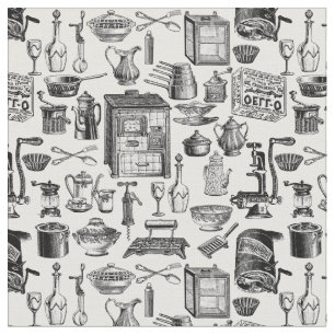 vintage kitchen antique toile white victorian  fabric