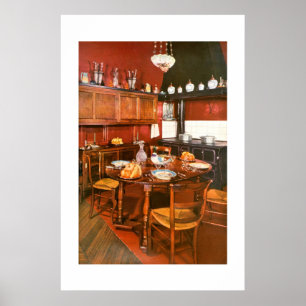 Vintage kitchen design poster