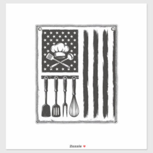 Vintage Kitchen Flag Cooking Utensils Shirt Design