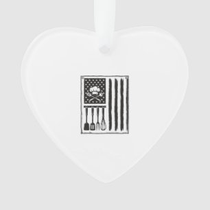 Vintage Kitchen Flag Cooking Utensils Shirt Design Ornament