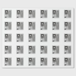 Vintage Kitchen Flag Cooking Utensils Shirt Design Wrapping Paper