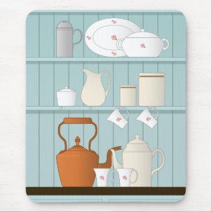 Vintage Kitchen Illustration Mouse Pad