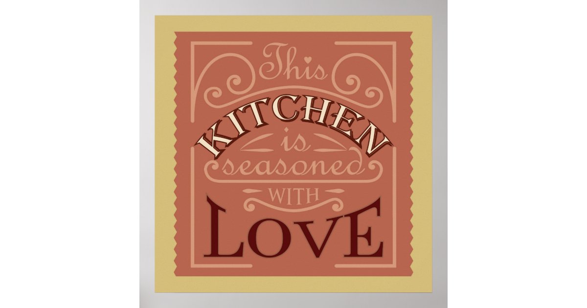Vintage kitchen quote design. poster | Zazzle.com.au
