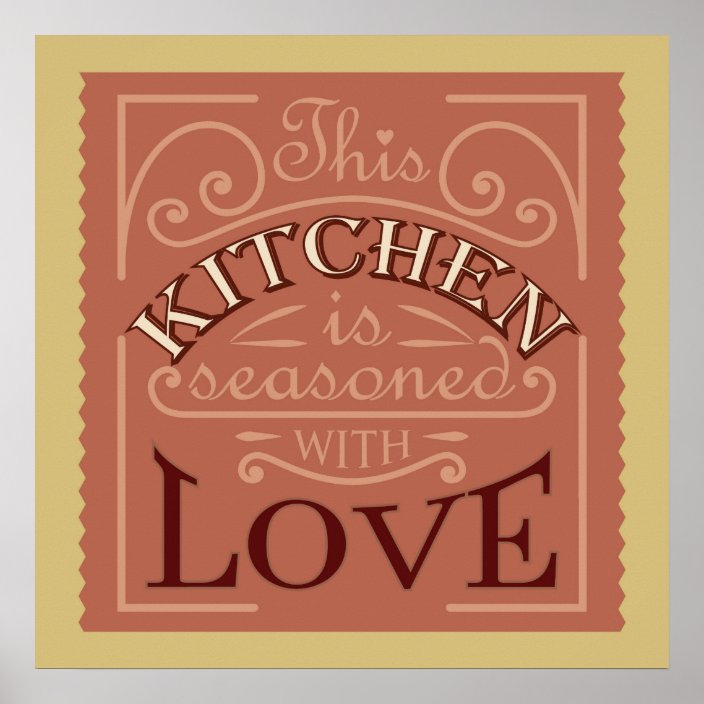Vintage kitchen quote design. poster