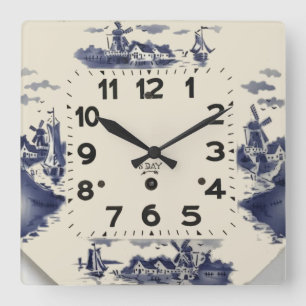 Vintage kitchen square wall clock