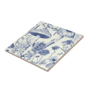 Vintage Kitchen Toile De Jouy Mashroom Pattern Ceramic Tile