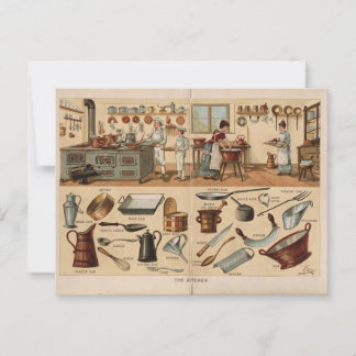 Vintage Kitchenware Illustration Postcard