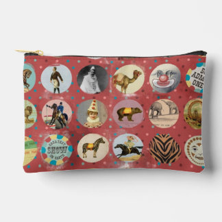 Vintage kitsch circus carnival animals performers accessory pouch
