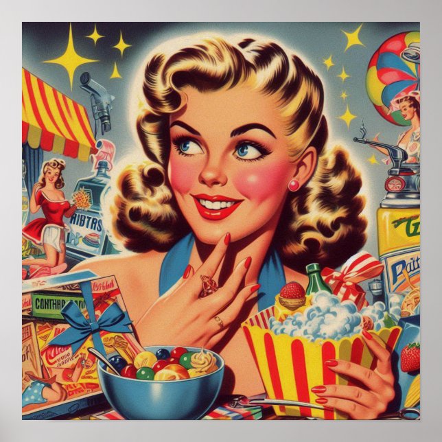 Vintage Kitsch Girl  Poster (Front)