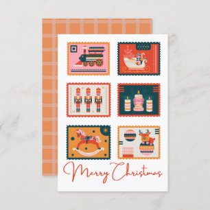 Vintage Kitschy Christmas Stamp Card