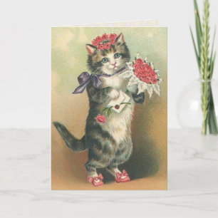 Vintage Kitten Birthday Card