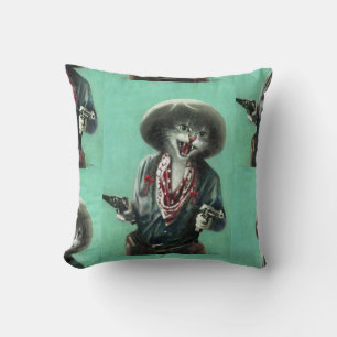 Vintage Kitten Cowgirl Cushion, Cushion