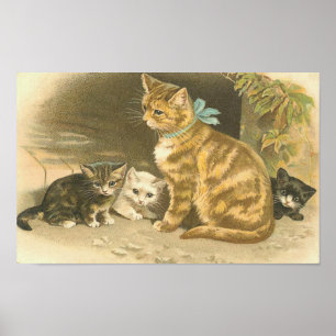 Vintage Kitten Poster