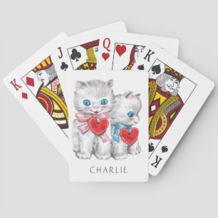 Vintage Kittens custom name playing cards