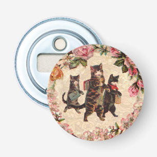 Vintage Kittens Going to School Print: Victorian Bottle Opener