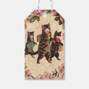 Vintage Kittens Going to School Print: Victorian Gift Tags