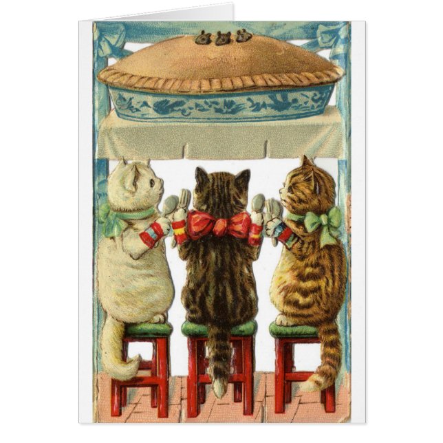 Vintage - Kittens Ready for Mouse Pie, (Front)