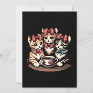 Vintage Kittens Tea Party Invitation