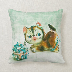 Vintage Kitty Cat Cushion