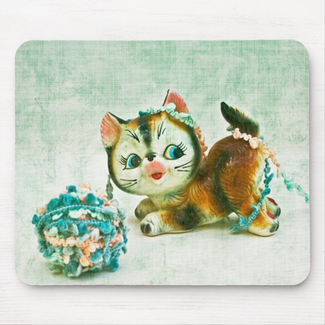 Vintage Kitty Cat Mouse Pad (Front)