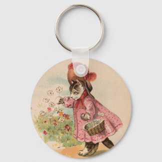 Vintage Kitty Key Ring