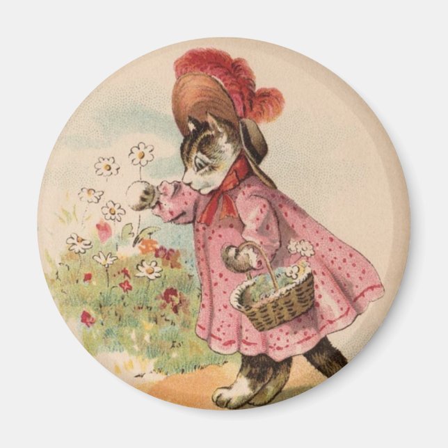Vintage Kitty Magnet (Front)