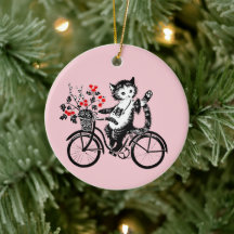 Vintage Kitty Riding A Bicycle