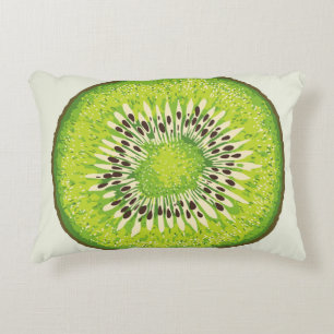 Vintage kiwi slice pattern. decorative cushion