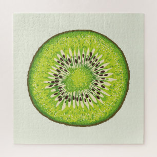Vintage kiwi slice pattern. jigsaw puzzle