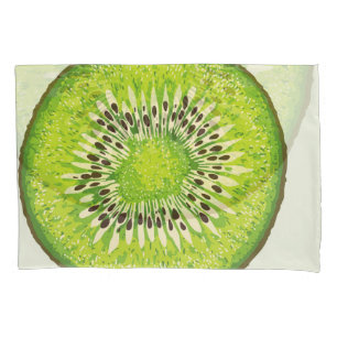 Vintage kiwi slice pattern. pillowcase