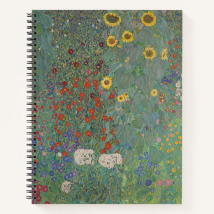Vintage Klimt Farm Garden Sunflowers Floral Art Notebook